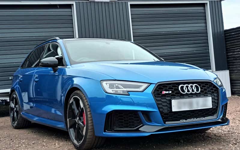 Audi RS3 with fresh paint repairs and ceramic coating