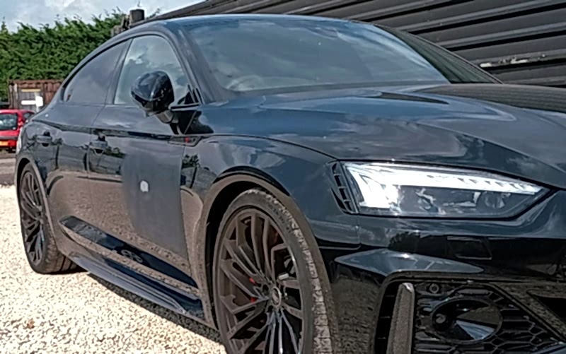 Close-up of Audi RS5 side door paintwork