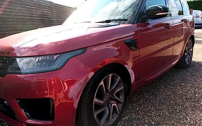 Range Rover SPORT paint scratch repairs in progress