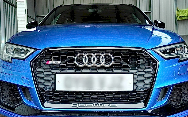 Finished Audi RS3 with ceramic coating and flawless paintwork